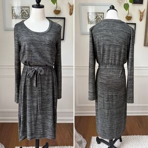 Massimo Green Black Space Dye Stretchy Knit Sweater Dress M